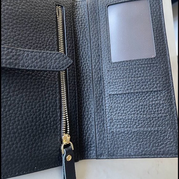 brand new, high quality leather wallet, black, hardware gold - Picture 6 of 8